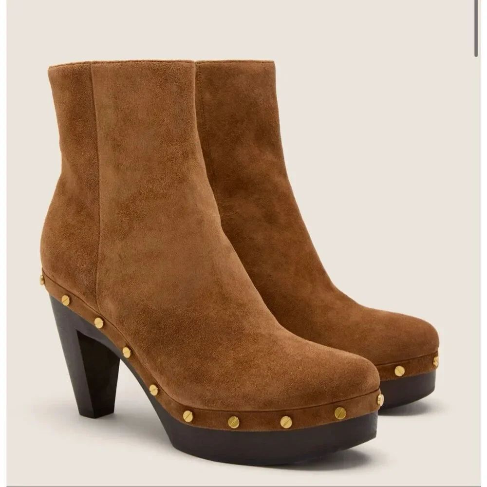 Veronica Beard Hazelwood suede Gavi Studded Boots water repellent sz 9.5 New